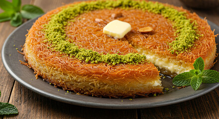 Hot and Fresh Kunafa with Pistachios – A Taste of the Middle East