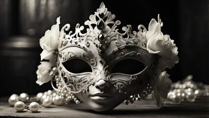 multi-tiered wooden stage set against a dramatic sky with a vibrant rainbow arching above and colorful clouds