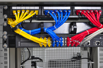 Colorful network cables management in a data center