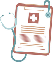 Medical Record Checklist Clipboard with Stethoscope