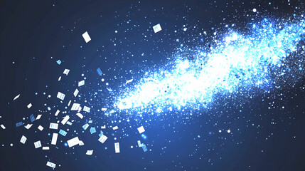 Abstract Glowing Blue Particles on Dark Background