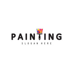 Painting logo, Property & Homes business logo design, paint brush logo template