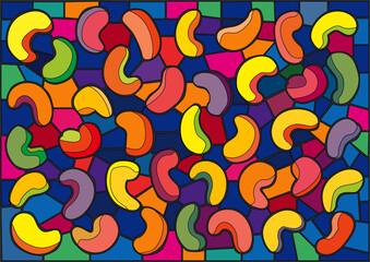 cashew nuts design glass stained moses illustration vector