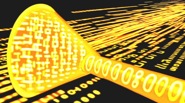 Abstract Glowing Gold Data Stream Visualization