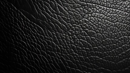 Detailed close-up of authentic black leather grain, ideal for fashion, material design, and luxury branding backgrounds.
