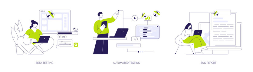 Quality assurance team abstract concept vector illustrations.
