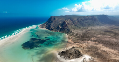 Explore the unique Socotra landscape with its striking coastline and diverse ecosystems