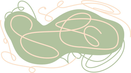 Green Abstract Tangled Lines with Blob Shape