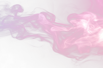 Pink and purple smoke swirls on Transparent  background.