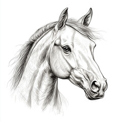 Obraz premium Pencil sketch of a horse portrait