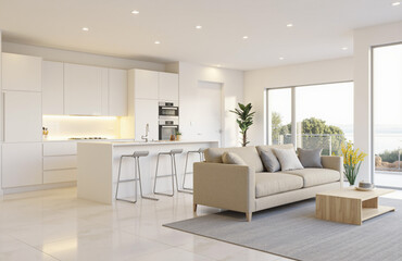 Modern open plan living and kitchen space