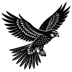 silhouette of a falcon flying vector