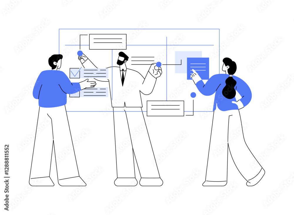 Wall mural scrum meeting isolated cartoon vector illustrations.