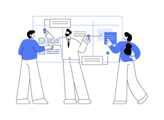 Scrum meeting isolated cartoon vector illustrations.