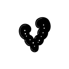 Abstract Black Cloud Shape with Round Dot Design