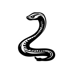 Monochrome Serpent Silhouette Symbol Illustration