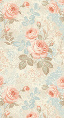 Pastel flower printed designs for bed sheet or bed cover textile 