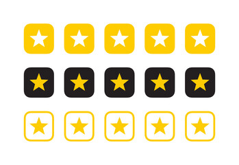 Star icons. Rating stars set