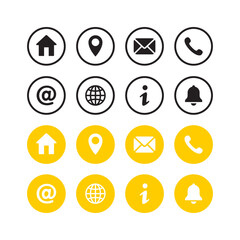 Contact icons. Contact and web icons