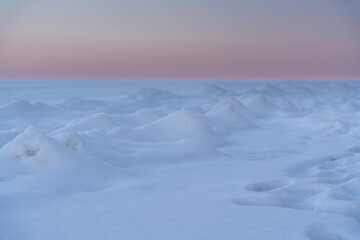 Evening time on the Kyiv Sea at wintertime, Ukraine