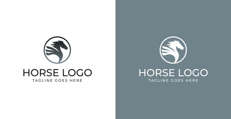 Elegant horse logo icons. Royal stallion symbol design. Equine stables sign