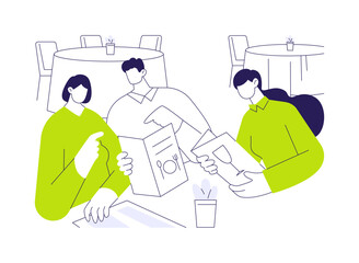 Restaurant menu abstract concept vector illustration.