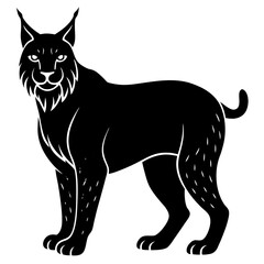 Stylized Lynx Silhouette Vector Icon Wildlife & Forest Theme.