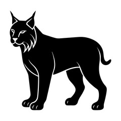 Stylized Lynx Silhouette Vector Icon Wildlife & Forest Theme.