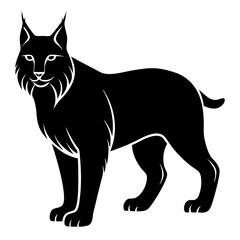 Obraz premium Creative Lynx Silhouette Vector Simple & Aesthetic Design.