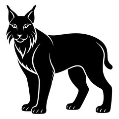 Stylized Lynx Silhouette Vector Icon Wildlife & Forest Theme.