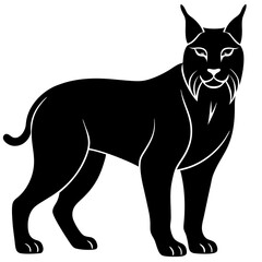 Obraz premium Classic Lynx Silhouette Vector Perfect for Logos & Designs.