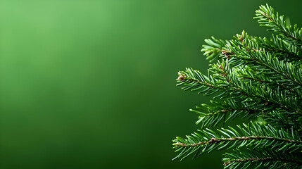 Vibrant Green Fir Tree Branch Closeup