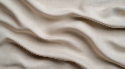 Fototapeta premium Textured Beige Fabric Draped Elegantly with Soft Wave Patterns
