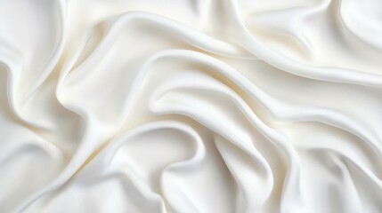 Obraz premium Elegant White Silk Fabric with Smooth Flowing Texture and Wrinkles