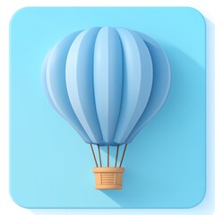 Obraz premium Light Blue Hot Air Balloon Icon