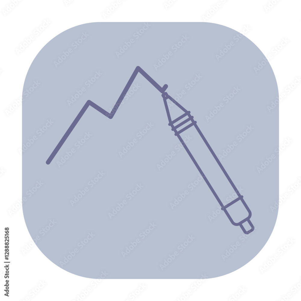 Poster line graph with pen. concept of trends in business performance and importance of documentation in of