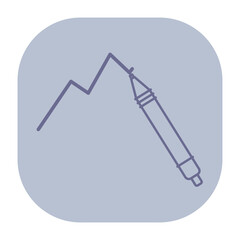 Line graph with pen. Concept of trends in business performance and importance of documentation in office setting