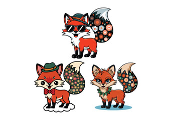 Hip Fox Set: Cool Foxes, Hats, Patterns, Sunglasses More Elevate your projects with these trendy fox vectors! Ideal for fashion designs, branding, and creative projects.