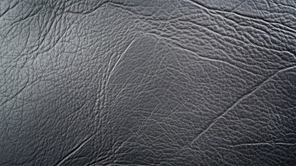 Dark Gray Leather Texture Background Detailed Closeup View Showing Wrinkled Surface Subtle Light
