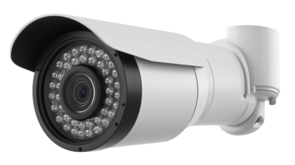 CCTV Camera PNG High-Resolution Outdoor Security Camera with Night Vision CCtv Camera Picture isolated Transparent White Background Photo Image Full hd 4k download