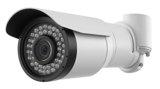 CCTV Camera PNG High-Resolution Outdoor Security Camera with Night Vision CCtv Camera Picture isolated Transparent White Background Photo Image Full hd 4k download