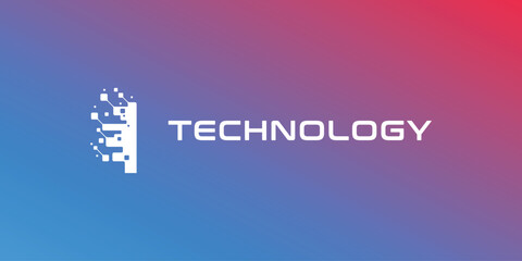 Letter I logo design for technology