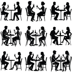 Set of A couple is drinking