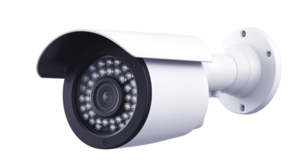 CCTV Camera PNG High-Resolution Outdoor Security Camera with Night Vision CCtv Camera Picture isolated Transparent White Background Photo Image Full hd 4k download
