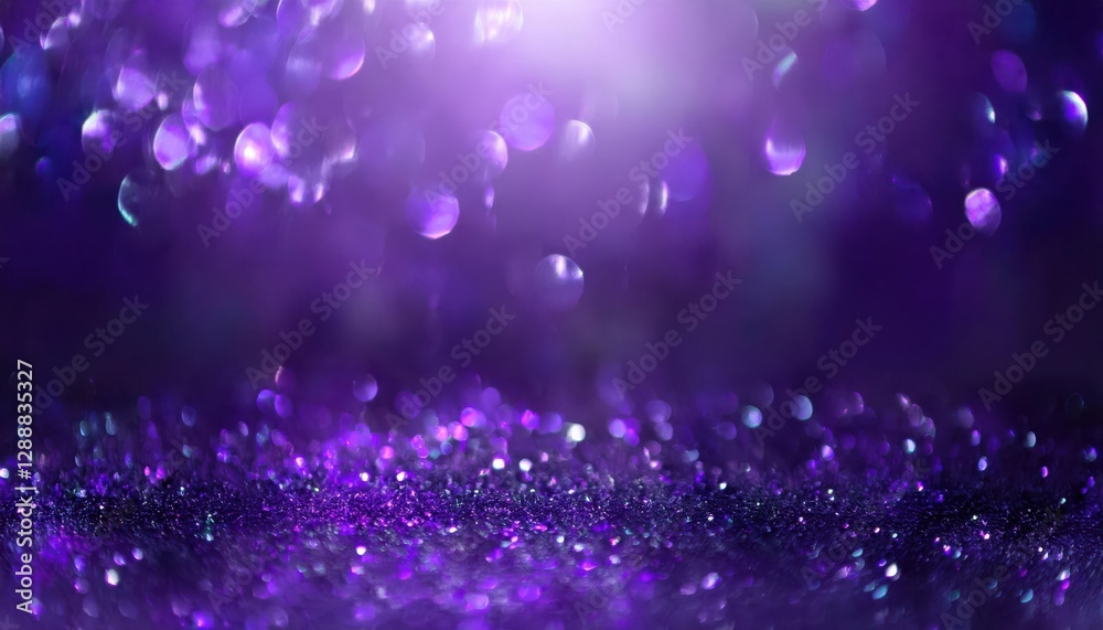Aufkleber purple bokeh background with shimmering sparkles, magical abstract glitter texture for design, event