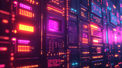 Fototapeta premium A futuristic technology network background with interconnected lines and glowing nodes