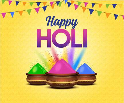 Indian Festival Holi, Festival of colours and Hindi Translate to Bura Na mano Holi Hai, poster and banner