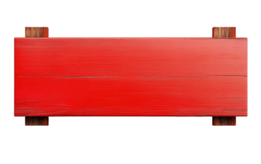 Horizontal red signboard on transparent or white background,png