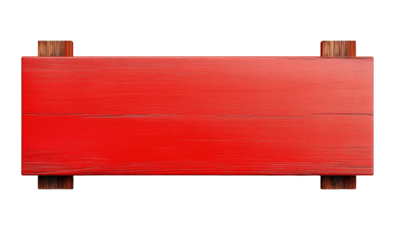 Horizontal red signboard on transparent or white background,png