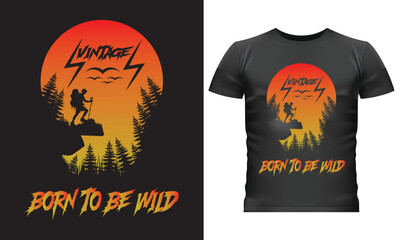 keep it simple and go hiking , Hiking quote vintage t-shirt design instant download on adobe Stock
